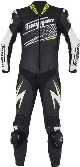 Combinezon Piele Full Ride White/Black/Fluo