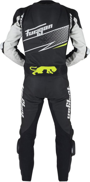 Combinezon Piele Full Ride White/Black/Fluo
