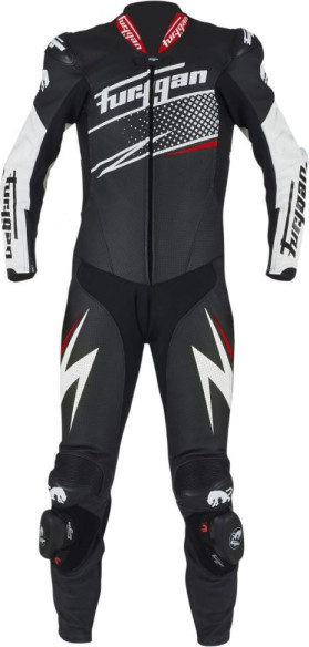 Combinezon Piele Full Ride Black/White/Red 2020