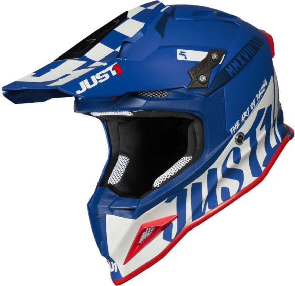 Casca Moto Enduro J12 PRO Racer White/Blue