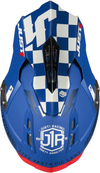 Casca Moto Enduro J12 PRO Racer White/Blue