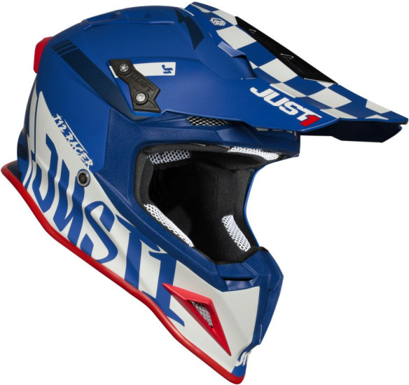 Casca Moto Enduro J12 PRO Racer White/Blue