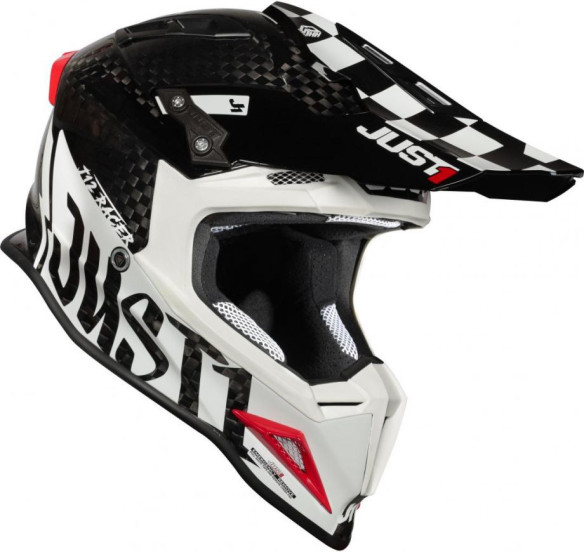 Casca Moto Enduro J12 PRO Racer White/Carbon