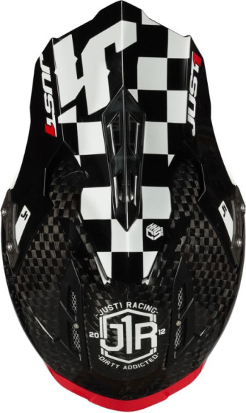 Casca Moto Enduro J12 PRO Racer White/Carbon
