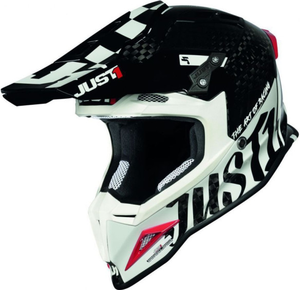 Casca Moto Enduro J12 PRO Racer White/Carbon