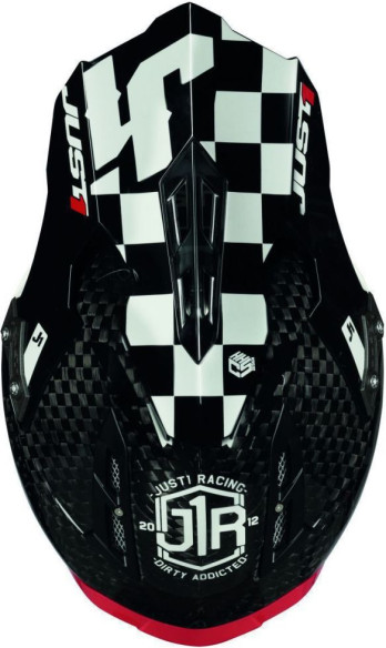 Casca Moto Enduro J12 PRO Racer White/Carbon
