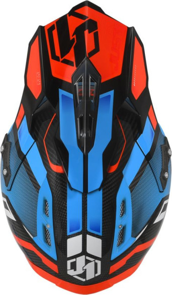 Casca Moto Enduro J12 PRO Vector Orange/Blue Carbon