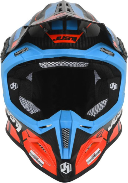 Casca Moto Enduro J12 PRO Vector Orange/Blue Carbon