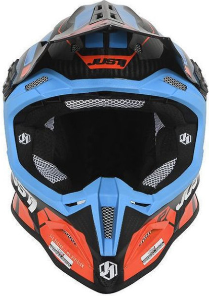 Casca Moto Enduro J12 PRO Vector Orange/Blue Carbon