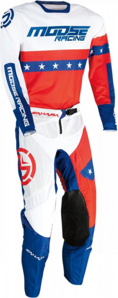 Pantaloni Enduro Sahara Rosu/Alb/Albastru