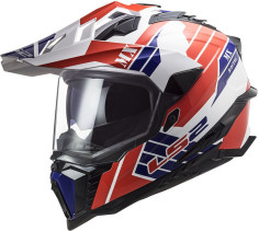 Casca ATV Explorer Atlantis MX701 Alb Rosu Albastru