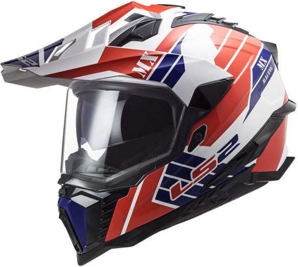 Casca ATV Explorer Atlantis MX701 Alb Rosu Albastru