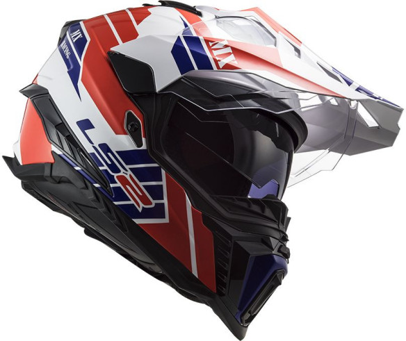 Casca ATV Explorer Atlantis MX701 Alb Rosu Albastru