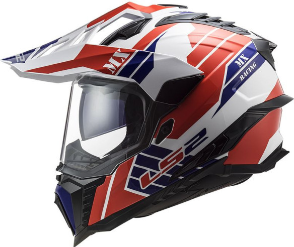 Casca ATV Explorer Atlantis MX701 Alb Rosu Albastru