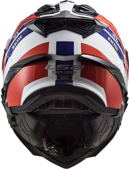 Casca ATV Explorer Atlantis MX701 Alb Rosu Albastru