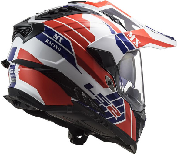 Casca ATV Explorer Atlantis MX701 Alb Rosu Albastru