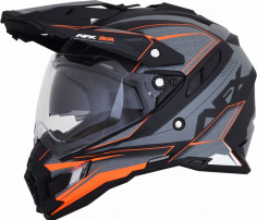 Casca Moto Dual Sport FX-41DS Eiger Adventure Frost Gray/Orange