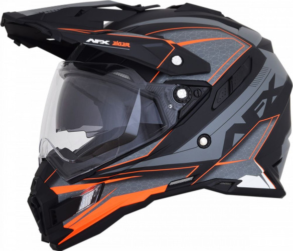 Casca Moto Dual Sport FX-41DS Eiger Adventure Frost Gray/Orange