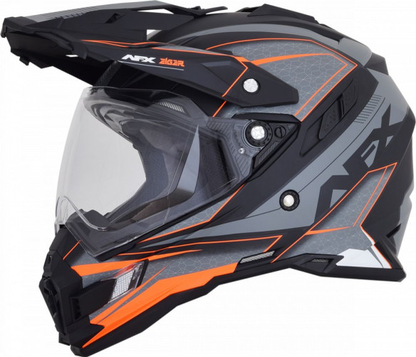 Casca Moto Dual Sport FX-41DS Eiger Adventure Frost Gray/Orange