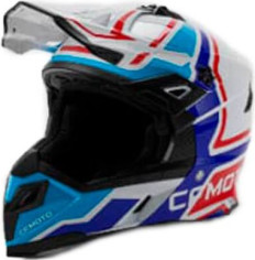 Casca OFF-ROAD ATV ALB- ALBASTRU- ROSU