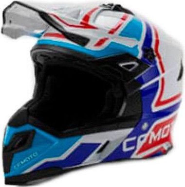 Casca OFF-ROAD ATV ALB- ALBASTRU- ROSU