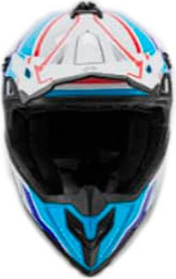 Casca OFF-ROAD ATV ALB- ALBASTRU- ROSU