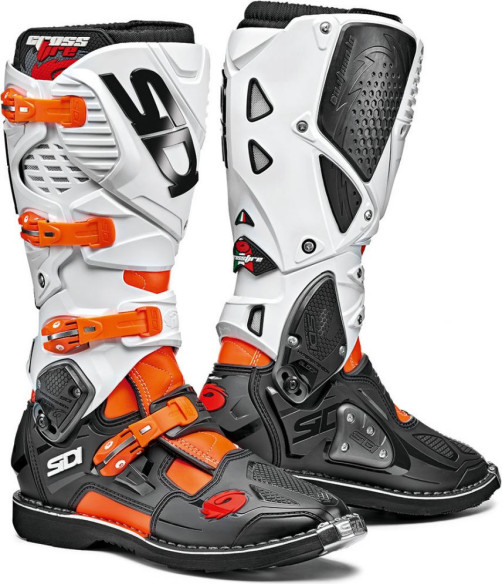 Cizme Moto Crossfire 3 Orange Fluor-Black-White