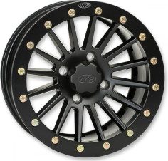 JANTA SEVERE DUTY DUAL BEADLOCK ALUMINUM 14x7 BOLT PATTERN 4/115 OFFSET 5+2 MATTE BLACK/ BLACK RING