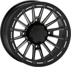 JANTA SEVERE DUTY SINGLE BEADLOCK 14X7 BOLT PATTERN 4/137 OFFSET 5+2 BLACK/MILLED EDGES