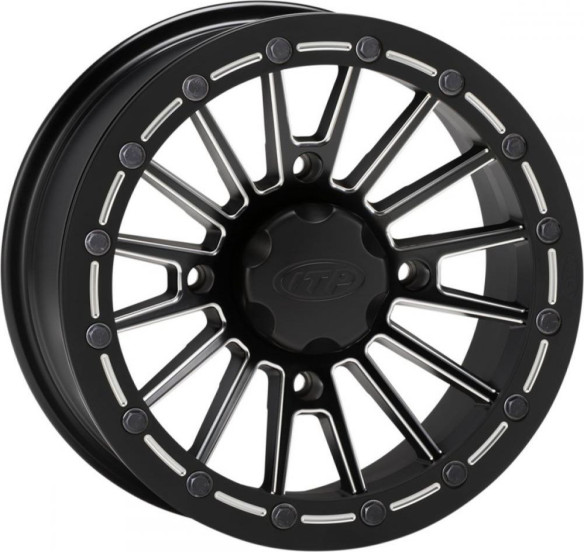 JANTA SEVERE DUTY SINGLE BEADLOCK 15X7 BOLT PATTERN 4/156 OFFSET 4+3 BLACK/MILLED EDGES