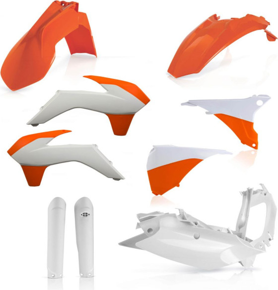 Kit Plastice AC KTM EXC/EXCF 2016 Alb/Portocaliu Fara Placa Far