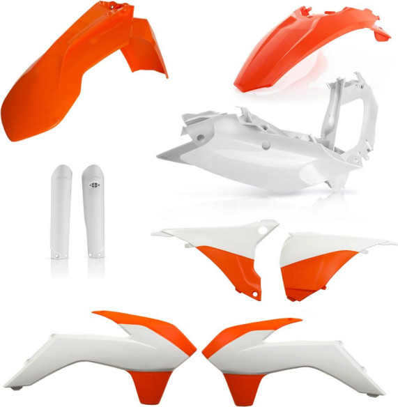 Kit Plastice AC KTM EXC/EXCF 2016 Alb/Portocaliu 016 Fara Placa Far