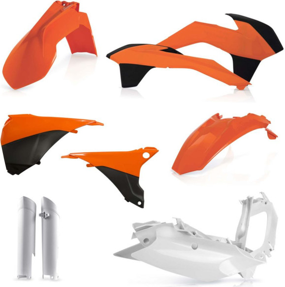 Kit Plastice AC KTM EXC/EXCF 2014-2015 Negru/Portocaliu/Alb Fara Placa Far