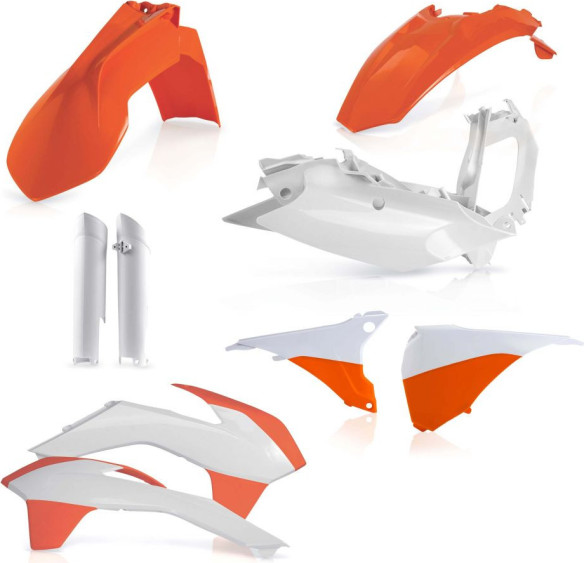 Kit Plastice AC KTM EXC/EXCF 2014-2015 Portocaliu/Alb Fara Placa Far