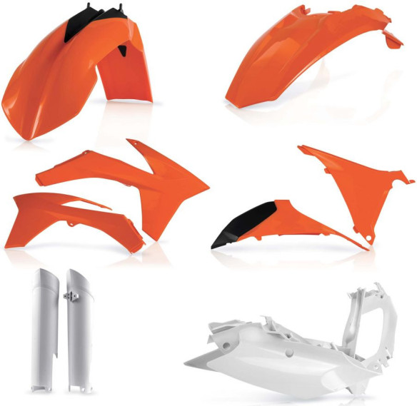 Kit Plastice AC KTM EXC/EXCF 2012-2013 Portocaliu/Alb 012 Fara Placa Far