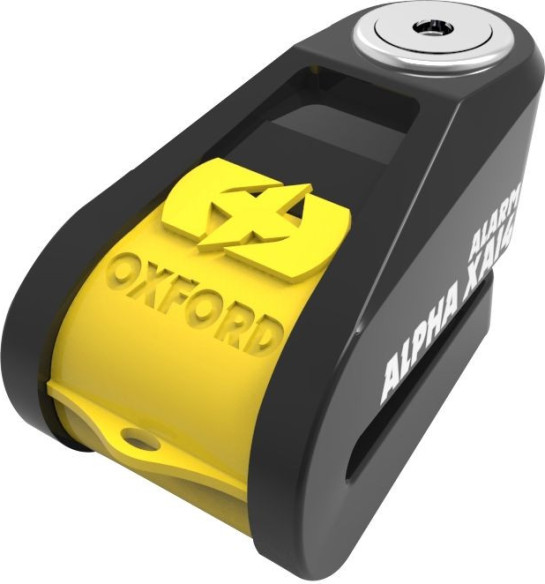 ALPHA XA14 ALARM STAINLESS DISC LOCK (14mm PIN) - BLACK& YELLOW COVER