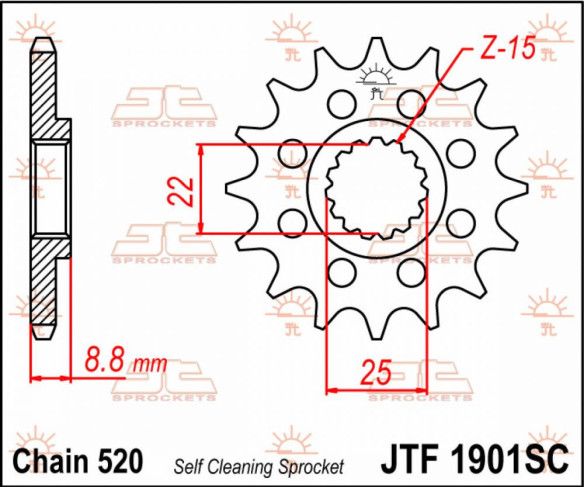 JTF1901.15SC PINION FATA CU AUTOCURATARE 15 DINTI KTM/HUSQVARNA