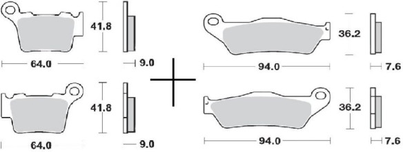 Set Placute Franta Fata + Spate Sinter Pro Racing GP KTM/Husqvarna