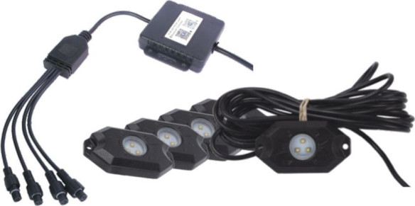 BARA LED SHARK LED LIGHT 3 inchX2 inch, 3W, MULTI-COLOR, BLUETOOTH CONTROL, 4 PCS SET