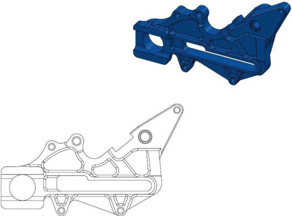 Adaptor Relocare Etrier Frana Oversize 240mm Albastru - 211110