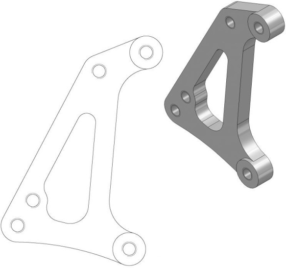 Adaptor Relocare Etrier Frana Supermoto 320mm - 211114