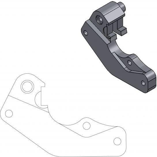 Adaptor Relocare Etrier Frana 270mm Negru - 211049