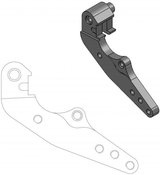 Adaptor Relocare Etrier Frana Rally/Dakar 298mm - 211057