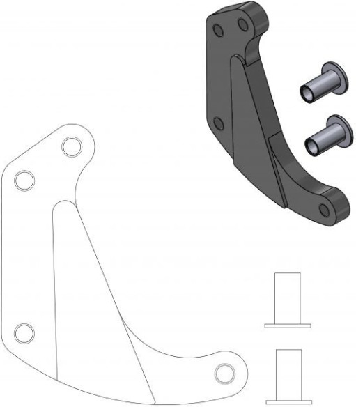 Adaptor Relocare Etrier Frana Supermoto Racing 320mm - 211035