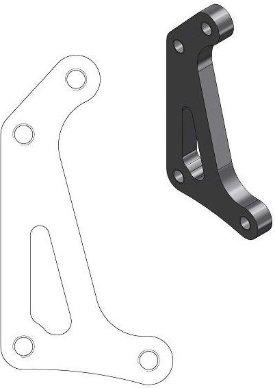Adaptor Relocare Etrier Frana Supermoto Racing 320mm - 211069