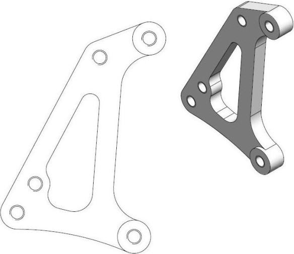 Adaptor Relocare Etrier Frana Supermoto Racing 320mm - 211081