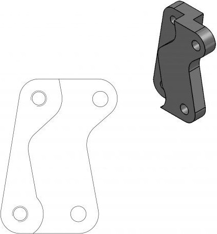 Adaptor Relocare Etrier Frana Supermoto Street 320mm - 211012