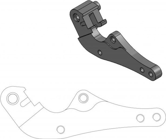 Adaptor Relocare Etrier Frana Supermoto Street 320mm - 211054