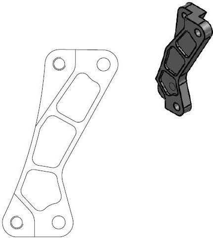 Adaptor Relocare Etrier Frana Supermoto Street 320mm - 211076