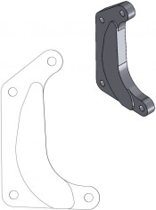 Adaptor Relocare Etrier Frana Supermoto Racing 320mm Negru - 211019